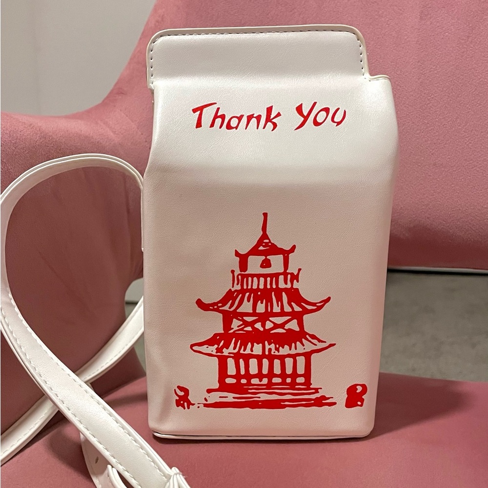 BRAND NEW Chinese Food Take Out Food Box Novelty Purse Crossbody